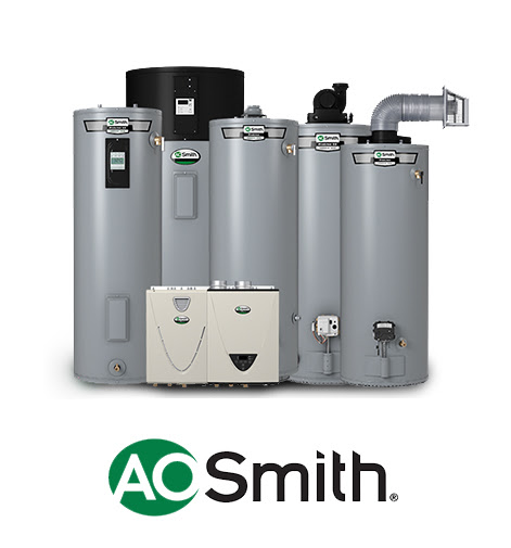 A. O. Smith residential and commercial tank and tankless water heaters.